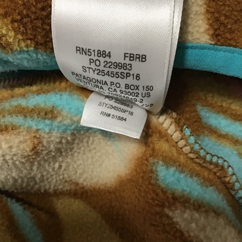 Patagonia Synchilla Snap-T Brown Bear Pink Feather Dance Pullover Fleece. - Picture 9 of 12